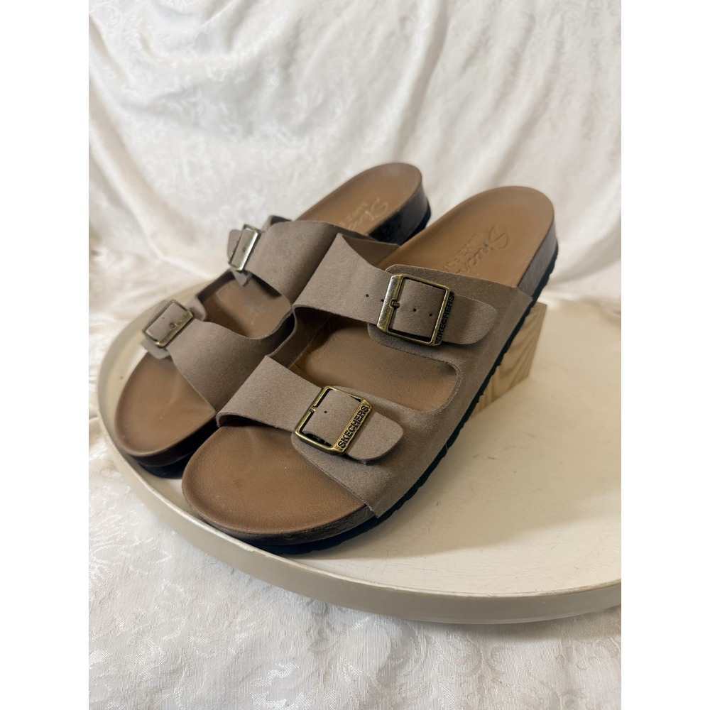 Skechers Sz 9 Luxe Fresh Spirit Two Strap Granola Sandal Comfort Footbed 56090